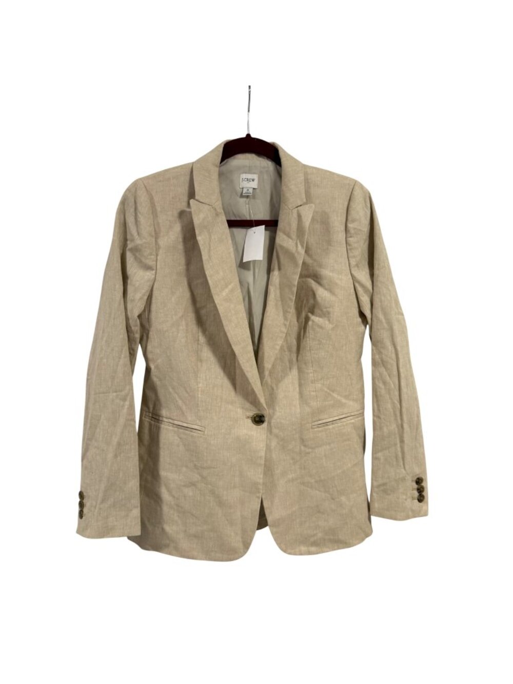 J. Crew Crosshatch Linen-Cotton Holland Blazer for Women Size 6 NWT
